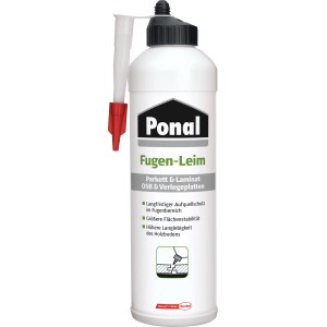 Ponal Fugenleim, wasserfester Holzleim für Parkett & Laminat, 1 kg Flasche.