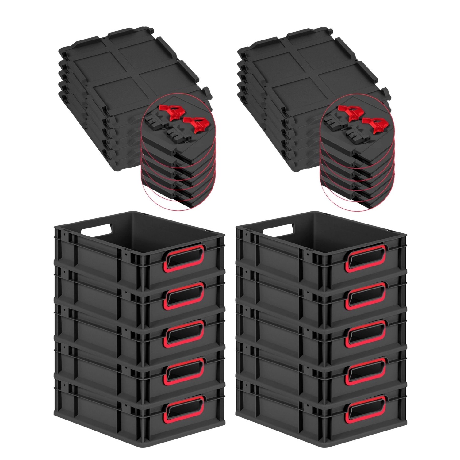 PROREGAL SuperSparSet 10x Eurobox Nextgen Color Mit Scharnierdeckel HxBxT 1 günstig online kaufen