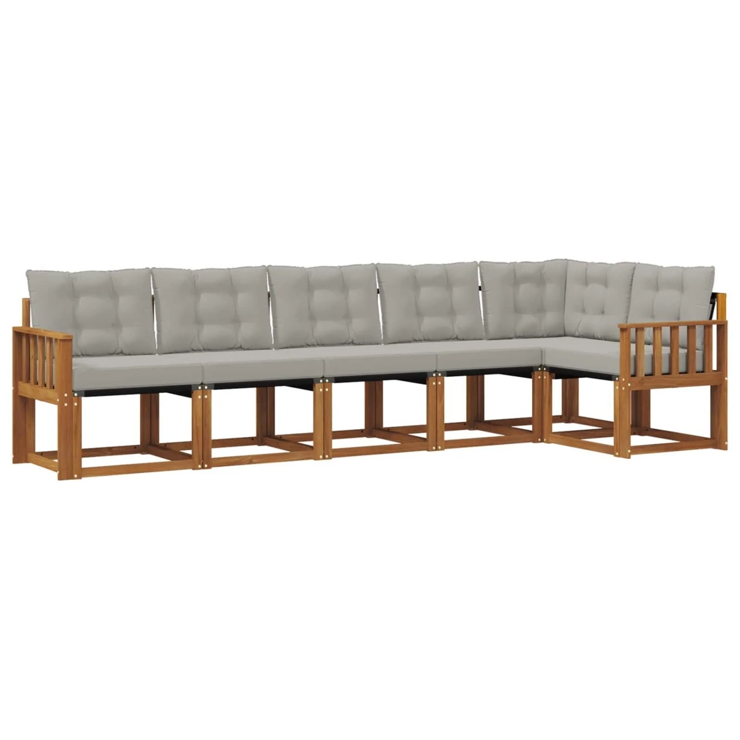 vidaXL Outdoor-Sofagarnitur mit Kissen 6-Tlg Natur und Hellgrau 3368710