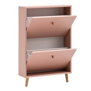 Schildmeyer Schuhkipper Bjarne in Apricot mit zwei offenen Klappen und Eichenholzfüßen.