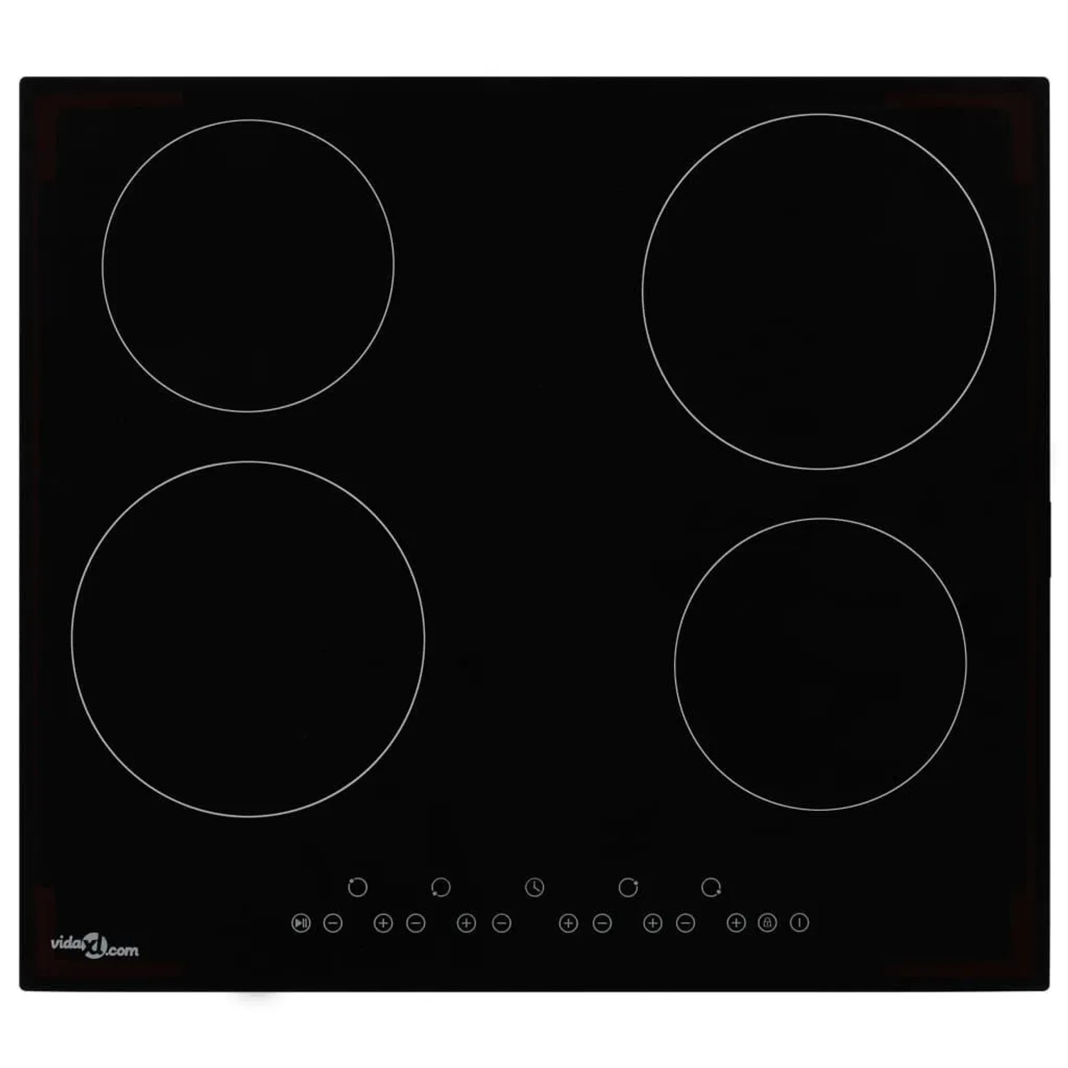 vidaXL Glaskeramik-Kochfeld mit 4 Platten Touch Control 6000 W 50784