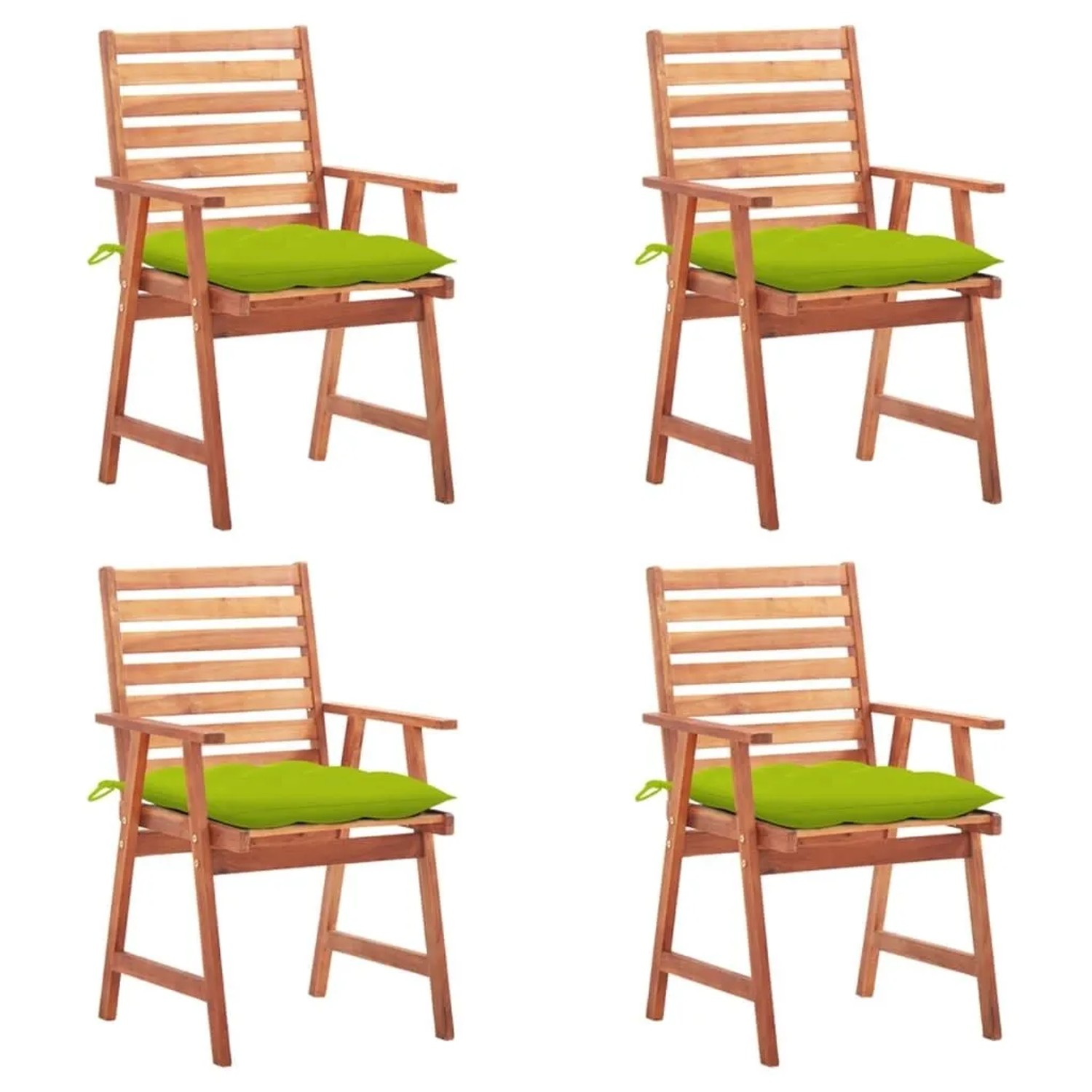 vidaXL Garten-Essstühle 4 Stk mit Kissen Massivholz Akazie 3078346