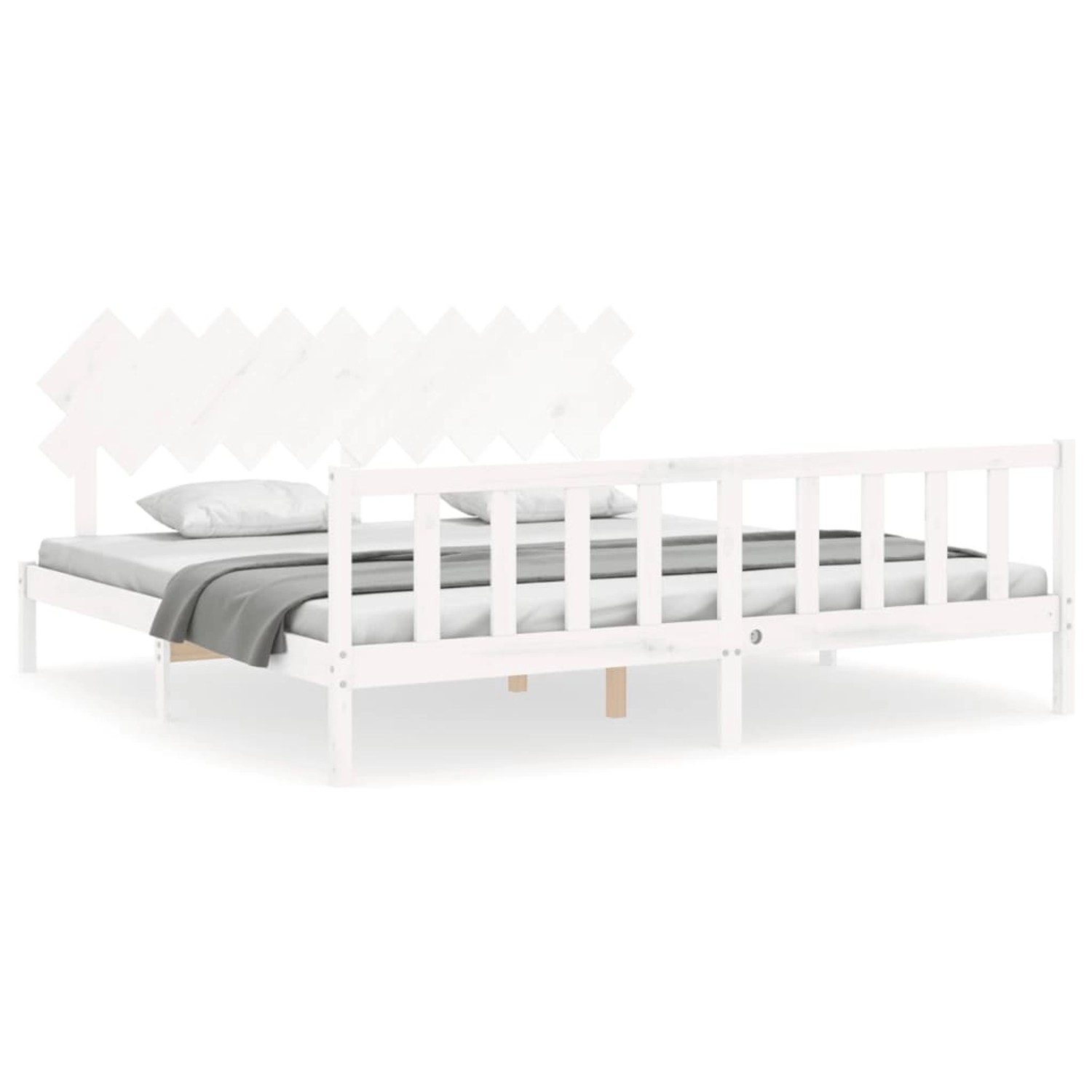 vidaXL Massivholzbett ohne Matratze Weiß 200x200 cm Kiefernholz 3193487 günstig online kaufen