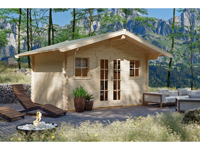 Skan Holz Holz-Gartenhaus Davos 1 Natur 380 cm x 300 cm kaufen bei OBI