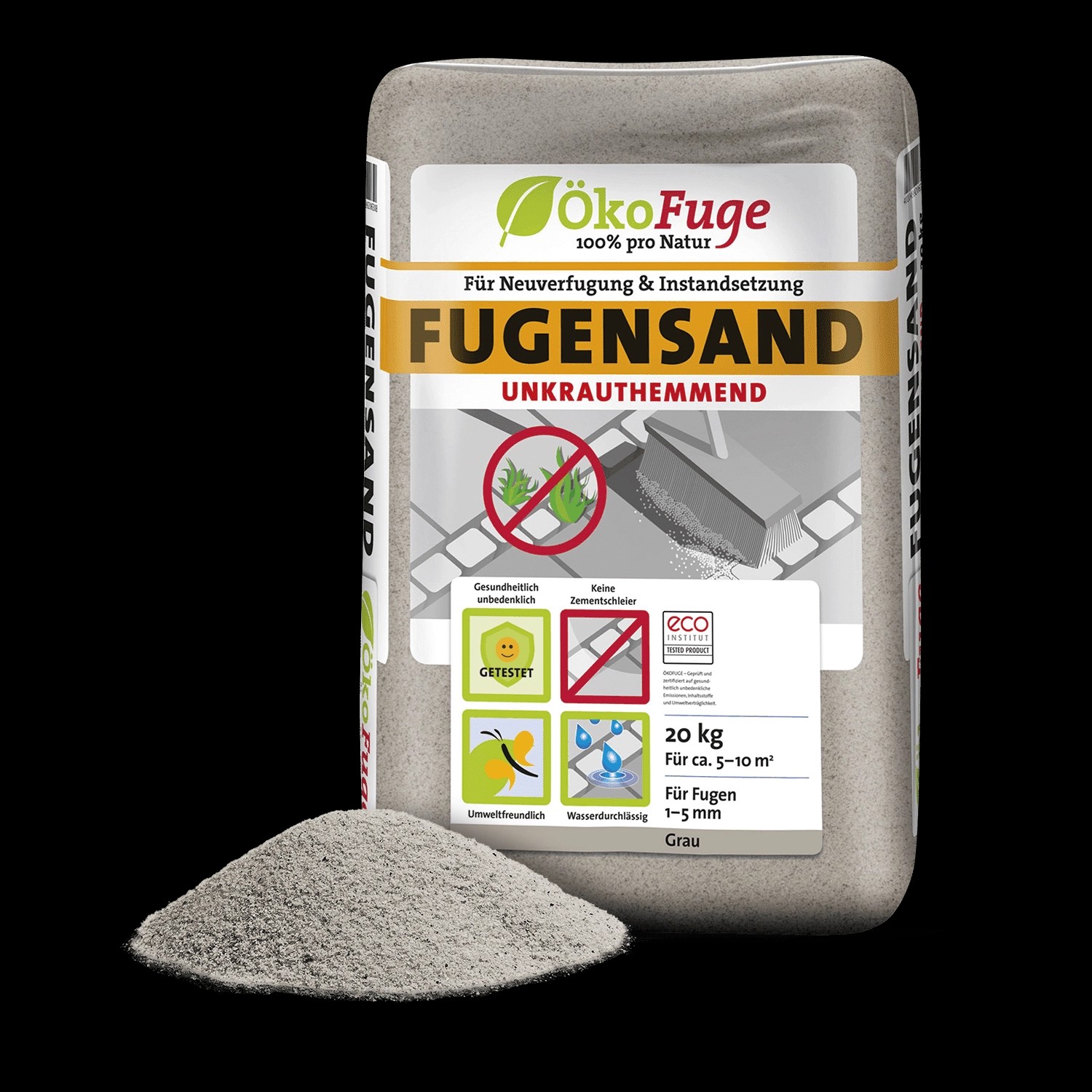 ökofuge Fugensand Grau 20kg x 15 Sack 300kg Palette