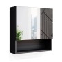 Vicco Badspiegelschrank Irma, anthrazit hochglanz, 54x55 cm, mit offenem Fach.