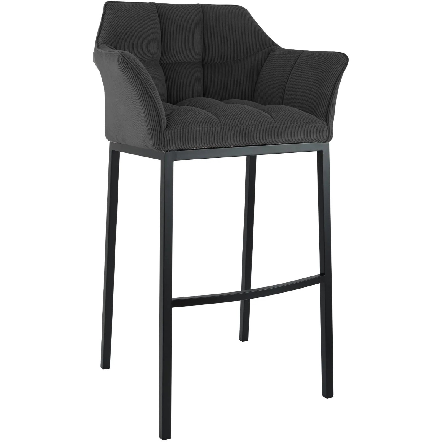 DELUKE Barhocker GIBEL Metall Dunkelgrau 64x48x110cm Schwarz Barstuhl Mit Lehne Tresenhocker Tresenstuhl