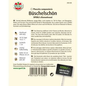 Sperli Phacelia Bienenfreund Samenpackung für Gründüngung und Bienenweide.