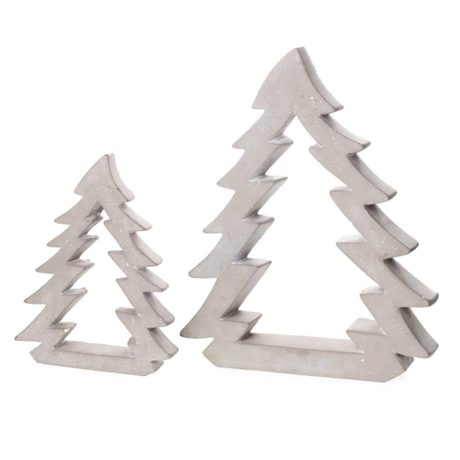 Deko-Tanne 25 cm x 31 cm Grau-Weiß