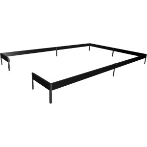 Schwarzer Fundamentrahmen für Halls Gewächshaus Qube+ 812, Stahlrahmen für sicheren Stand.