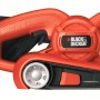 Black+Decker KA86 Bandschleifer in Orange mit Staubfangsack für randnahes Schleifen.