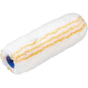 LUX Dispersionswalze 25 cm Grob, Farbwalze mit Polyamid-Bezug und gelben Streifen.