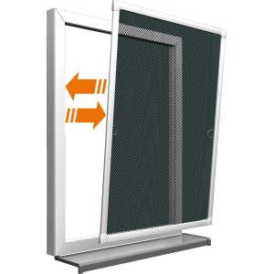 Weißer Insektenschutzrahmen aus Aluminium für Fenster, 100x120 cm, zur einfachen Montage.