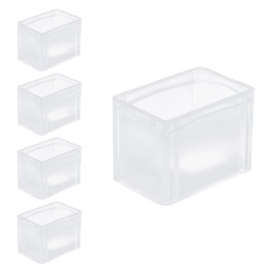 5 transparente Eurobehälter BasicLine 9,4L mit Klickdeckel. Aufbewahrungsboxen für Industrie und Gewerbe.