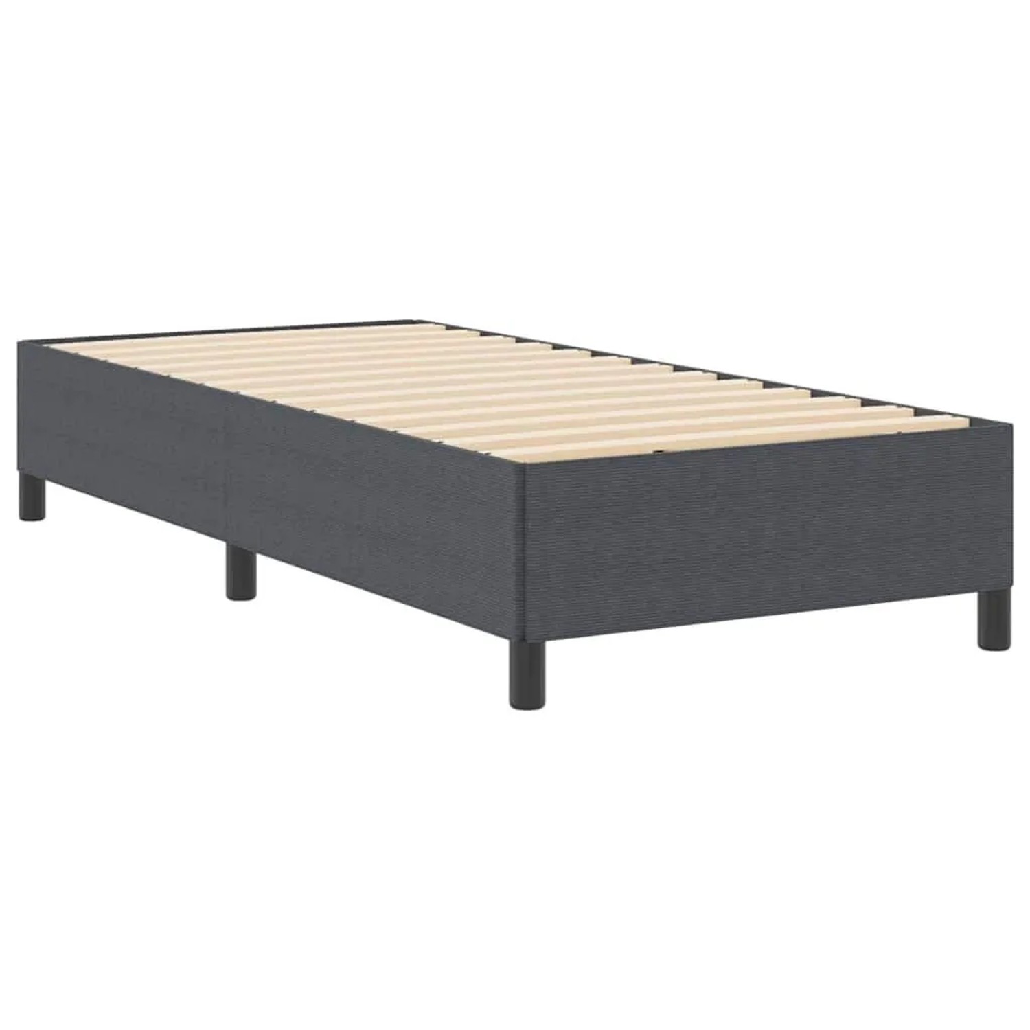 vidaXL Bettgestell Dunkelgrau 90 x 200 cm Cordstoff 42006948