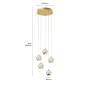Moderne, transparente Lucande LED Pendelleuchte Hayley, 5-flammig für Wohnzimmer & Esszimmer.