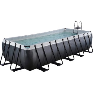 Rechteckiger Exit Black Leather Pool 540x250x122 cm mit Leiter und Filterpumpe.