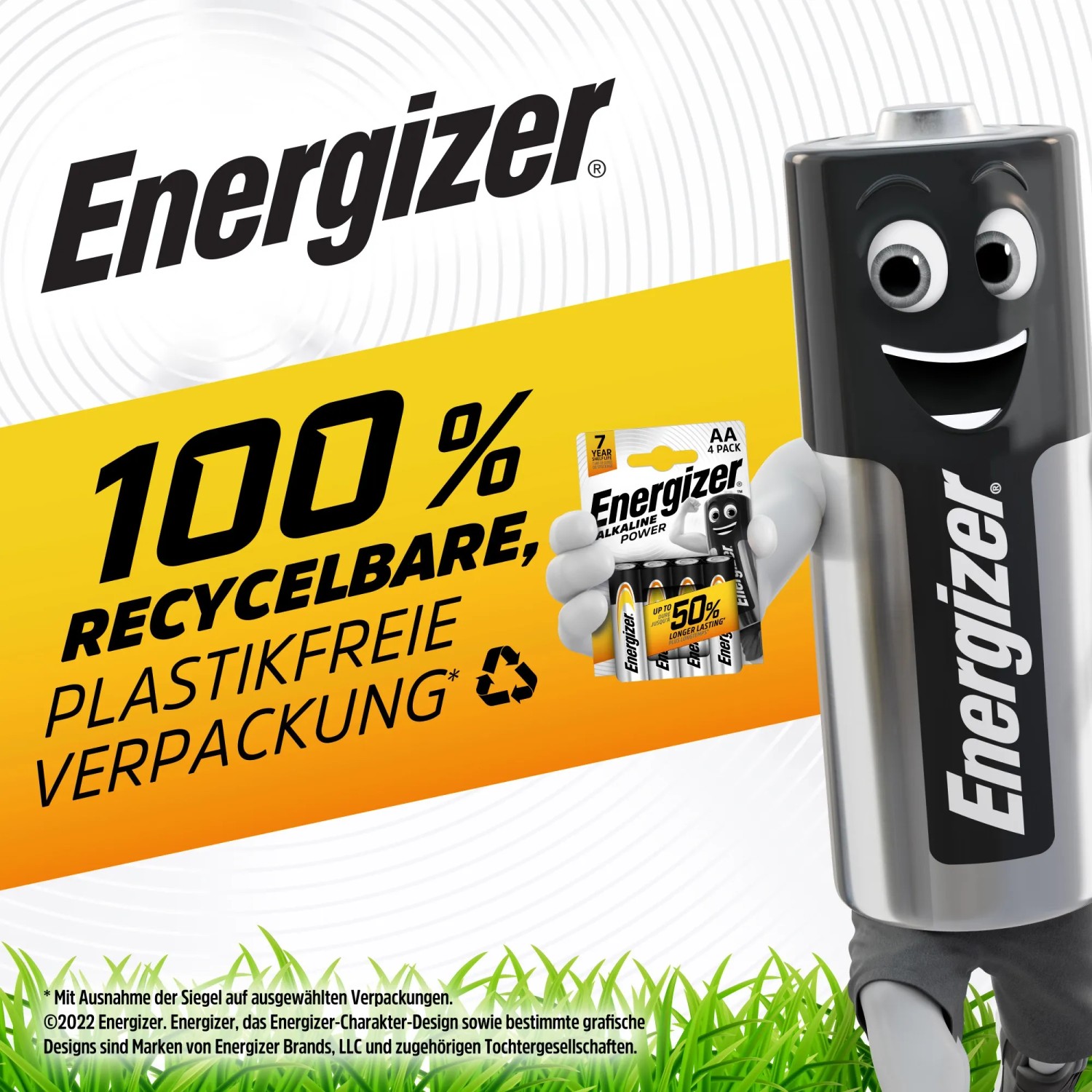 Energizer Alkaline Power AA Batterien, 4er-Packung. Mignon Batterien für Geräte des täglichen Bedarfs.