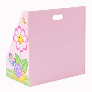 Rosa Teamson Kids Bücherregal 'Magic Garden' mit Blumen-, Schmetterlings- und Schneckenmotiven.