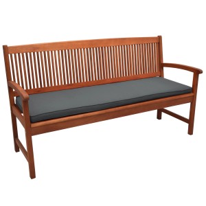 Beautissu Loft BK Bankauflage, 100x48cm, Graphitgrau, für Gartenbank.