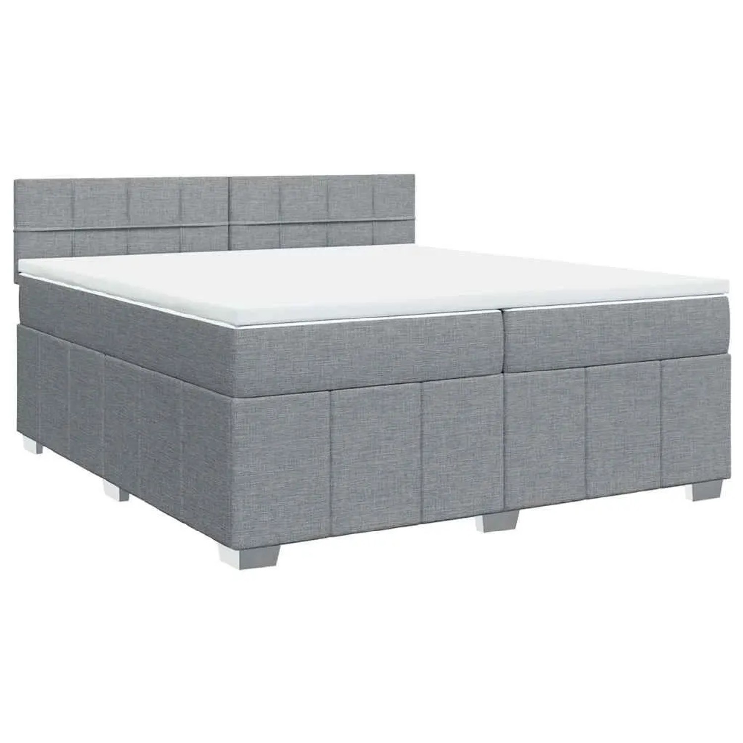 vidaXL Boxspringbett mit Matratze Hellgrau 200x200 cm Stoff 3289475 günstig online kaufen