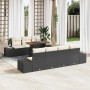 vidaXL Garten-Sofa-Set, 8-teilig, schwarz, Poly Rattan mit Tisch und Staufächern. Gartenmöbel für Terrasse und Garten.
