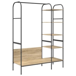 vidaXL Kleiderständer mit Regal Braun 120 x 44 x 160 cm Holzwerkstoff 868446