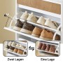 SoBuy Schuhschrank Schmal mit Schublade Schuhkommode mit 2 Klappen 61x91x26cm Weiß FSR205-WN_6