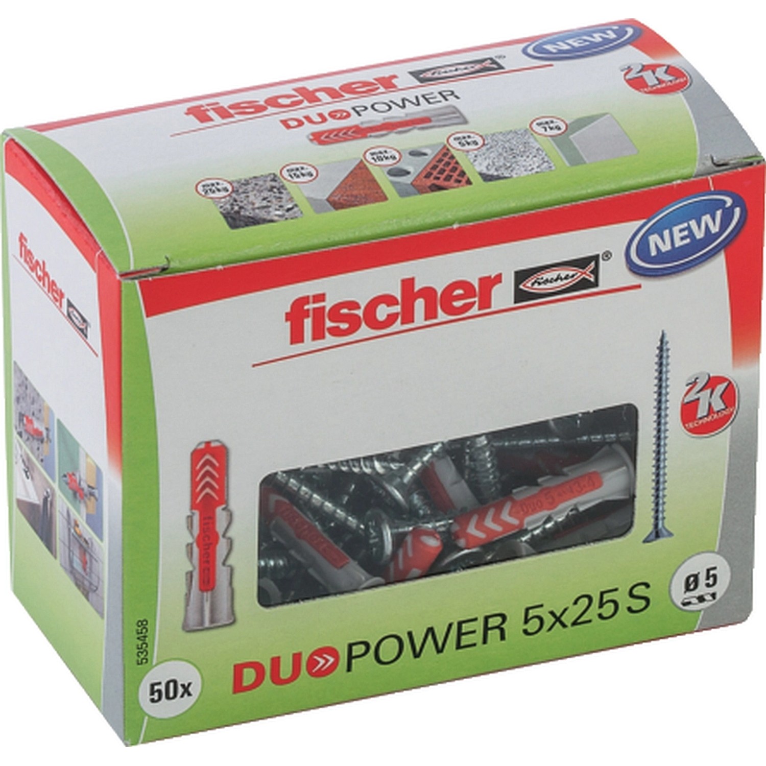 Fischer Dübel DuoPower Ø 5 mm x 25 mm S LD mit Schraube