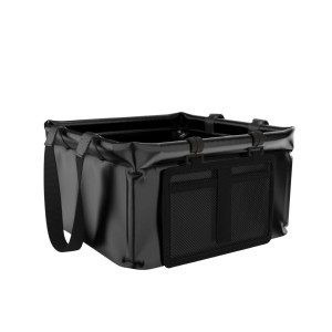 Schwarze, faltbare EVOCAMP Spülschüssel, 15 l, wasserdicht, für Camping und Outdoor.