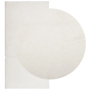 Cremefarbener vidaXL Teppich Iza (100x200 cm) im skandinavischen Design mit geometrischem Muster.
