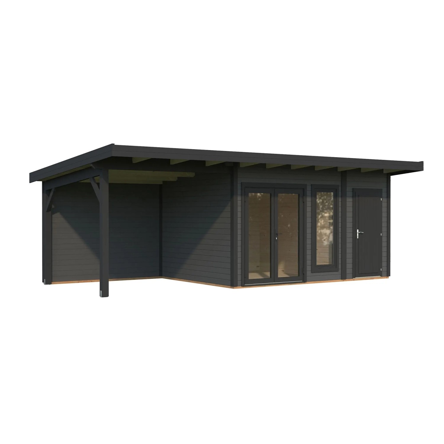 Palmako Holz-Gartenhaus Aurelia Pultdach Lackiert 739 cm x 300 cm 20,3 m²
