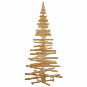 Künstlicher Weihnachtsbaum aus braunem Kiefernholz, 210 cm, mit verstellbaren Ästen und Ständer.