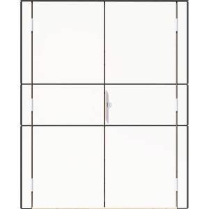 Weißer Bertilo Gartenschrank Highboard (155x75x193cm) aus HPL, mit zwei Türen.