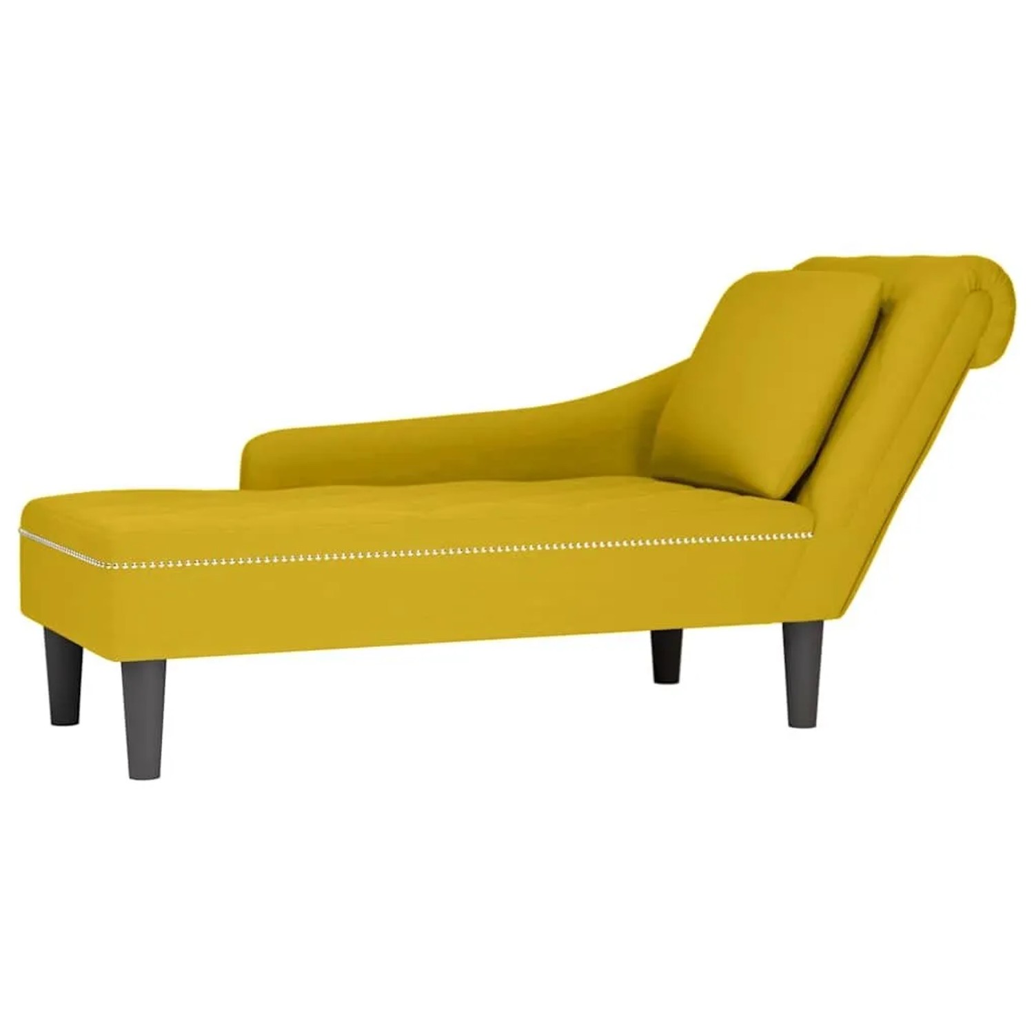 vidaXL Chaiselongue mit Kissen und Rechter Armlehne Gelb Samt 4009778