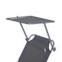 Graue Outsunny Sonnenliege mit Dach, klappbar und bis 120 kg belastbar.