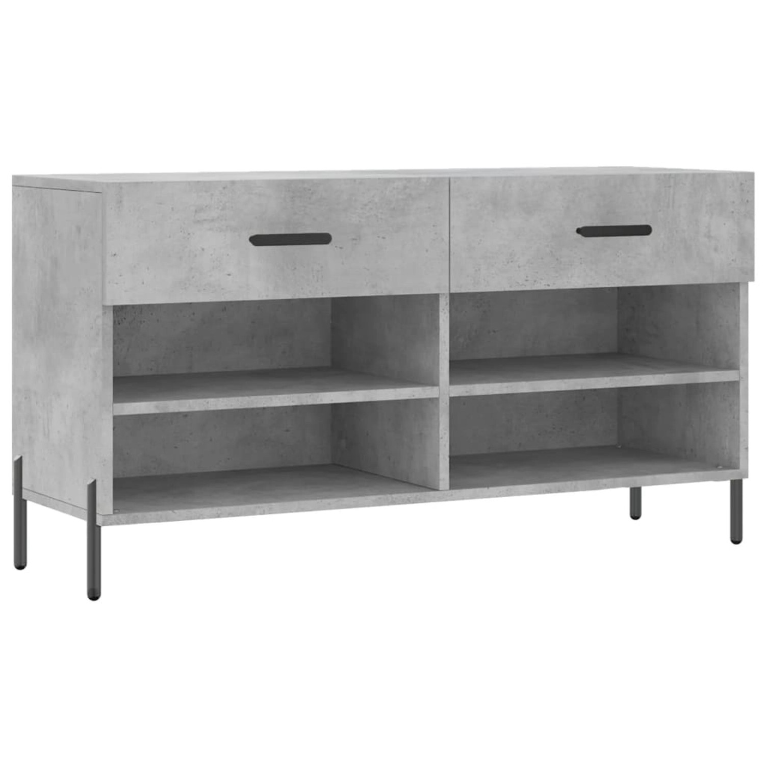 vidaXL Schuhbank Betongrau 102x35x55 cm Holzwerkstoff 829752 günstig online kaufen
