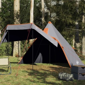 vidaXL Tipi-Campingzelt 5 Personen Grau Wasserdicht 4009409