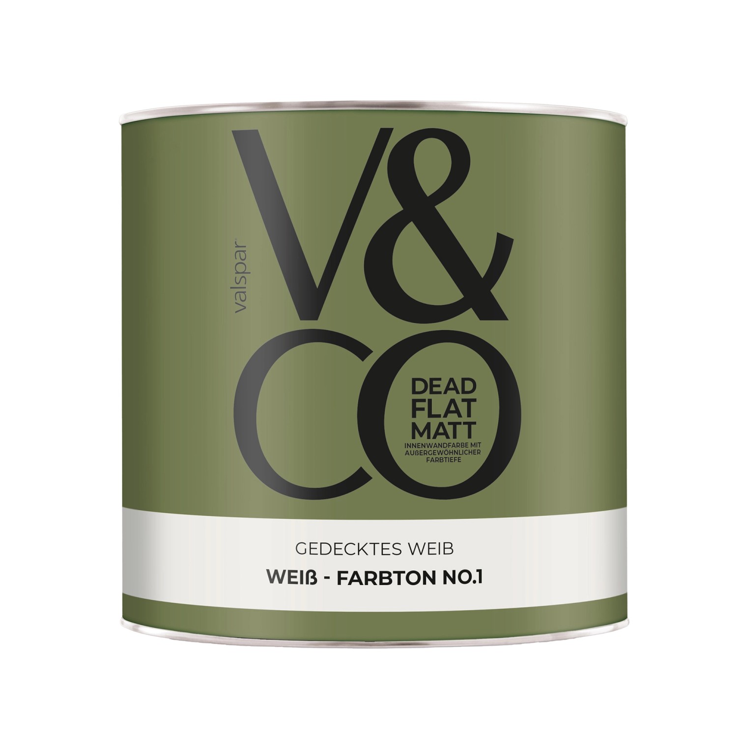V&CO Premium-Innenfarbe Dead Flat Matt Weiß Farbton 1 Gedecktes Weiß 2,5 l