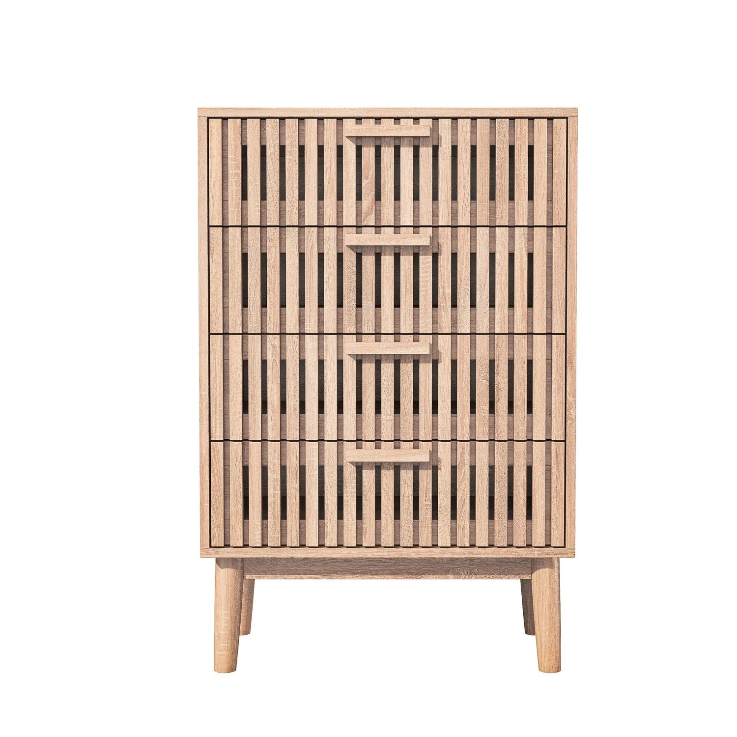 PXloue Kommodenschrank für Schlafzimmer-4 Schubladen-für Schlafzimmer Flur&Wohnzimmer 60x34x91cm