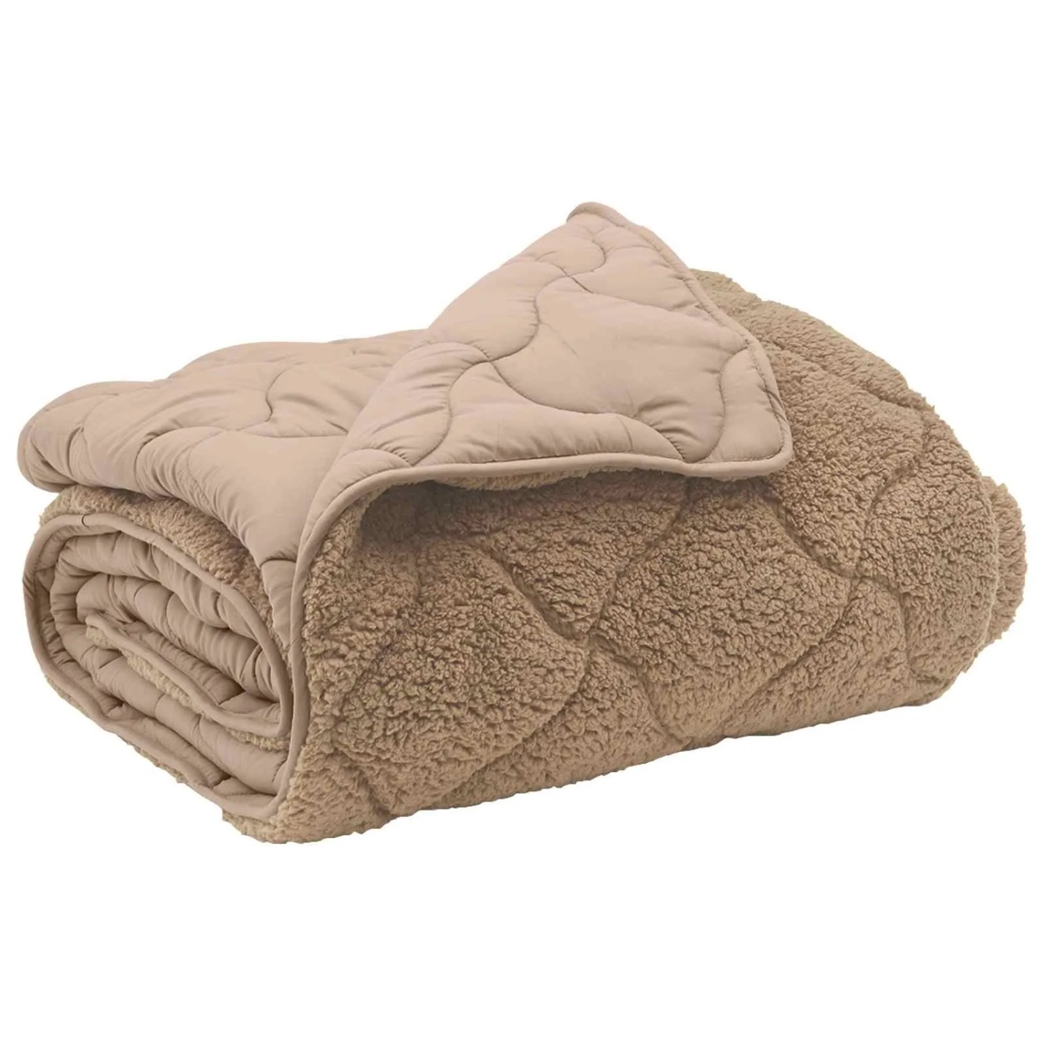 vidaXL Winterbettdecke Taupe 140 x 220 cm Mikrofaser und Teddy-Fleece 42026355
