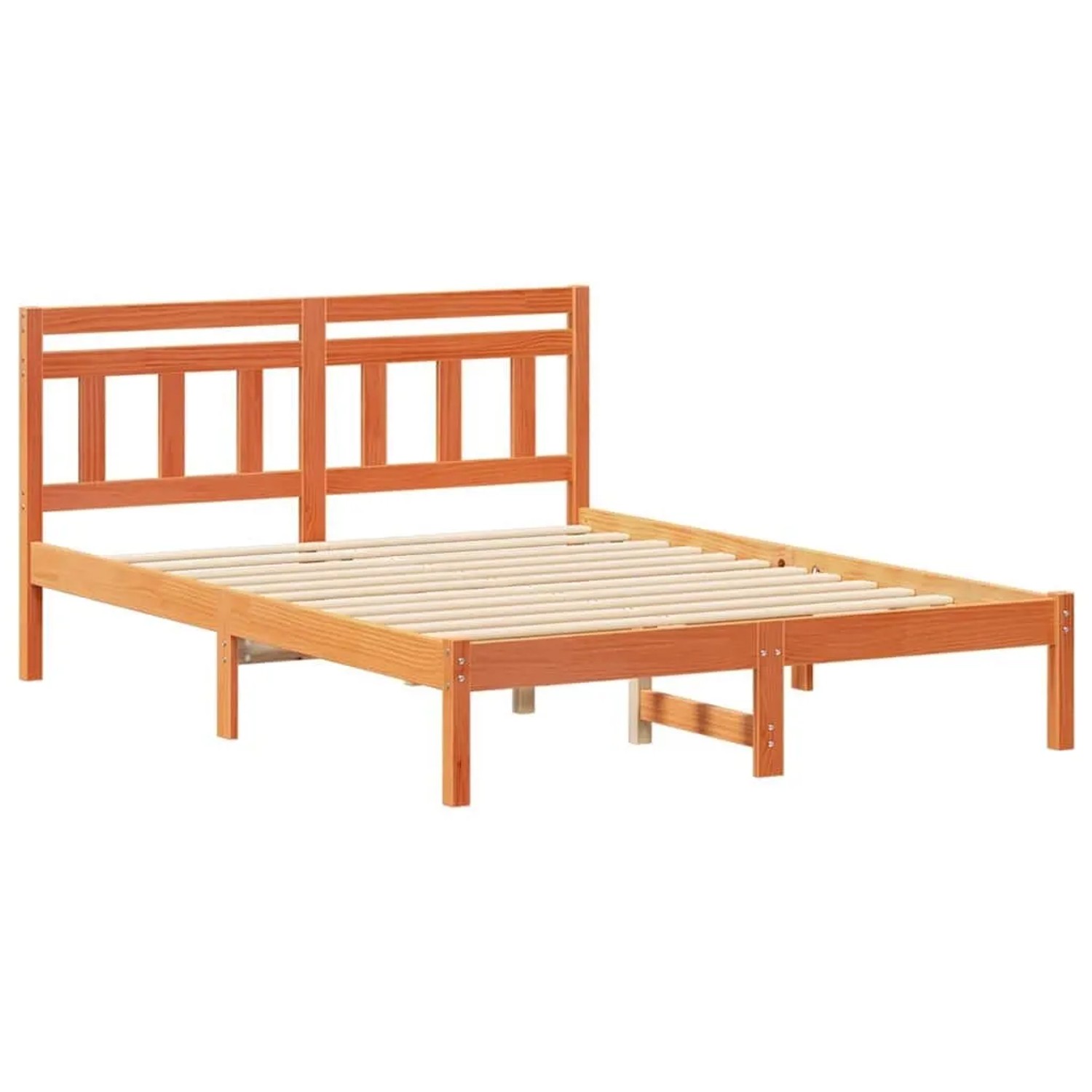 vidaXL Bettrahmen Braun 140 x 190 cm Massives Kiefernholz 872382