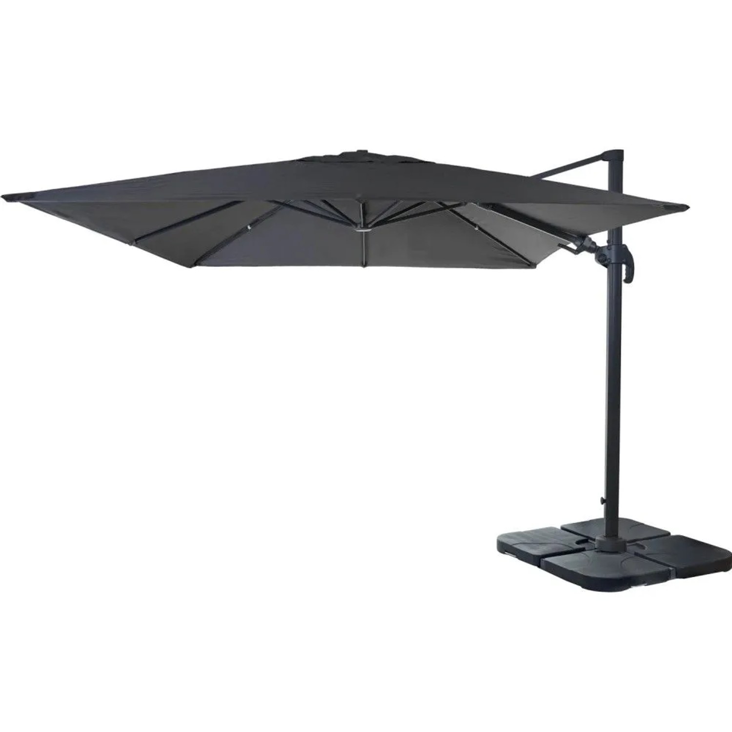 MCW Ampelschirm A96 3x3m Alu/Stahl Anthrazit mit Ständer