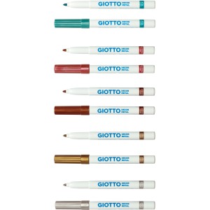 Giotto Decor Metallic Marker, 5 Stifte in verschiedenen Metallic-Farben.