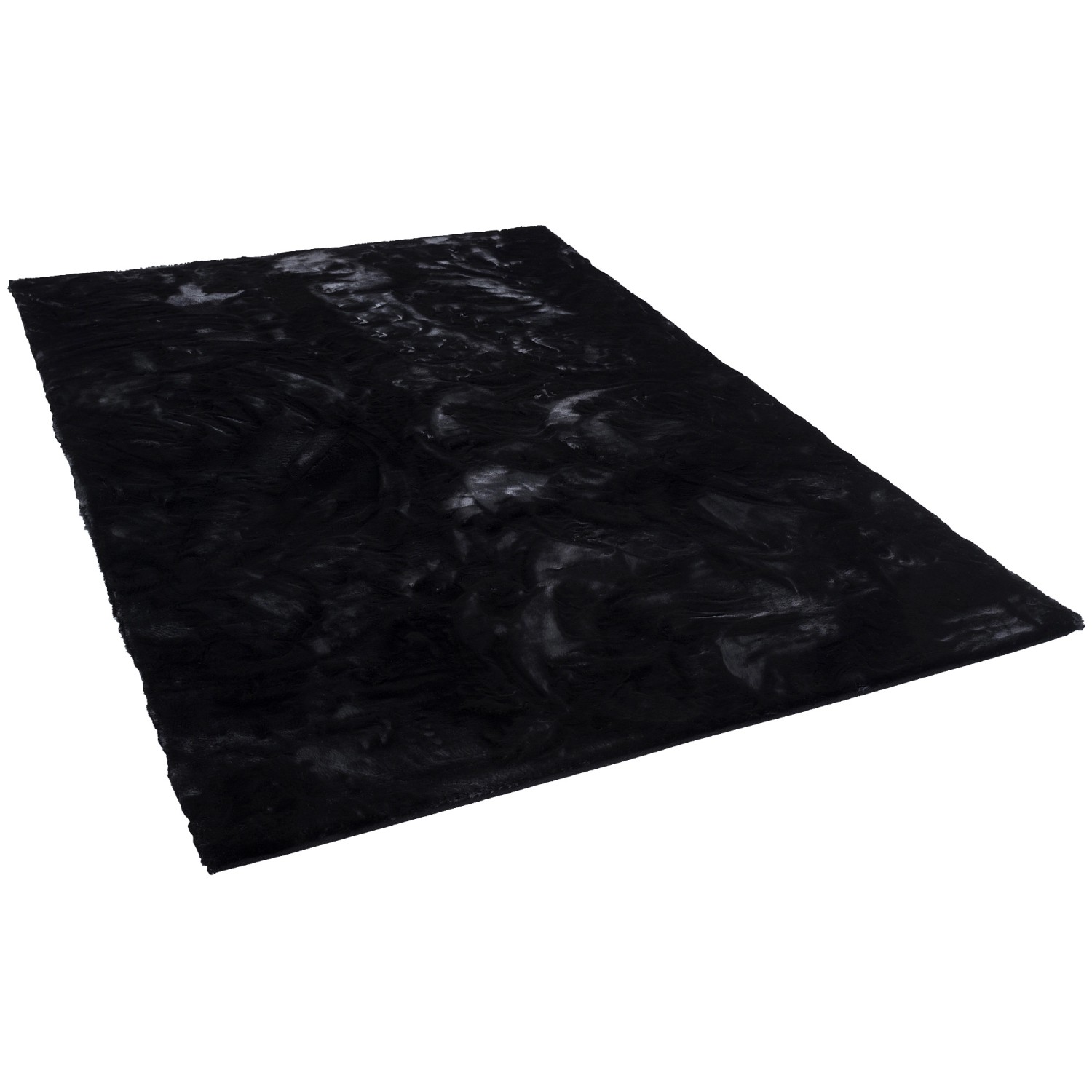 Pergamon Luxus Super Soft Fellteppich Plush Schwarz 160x230cm