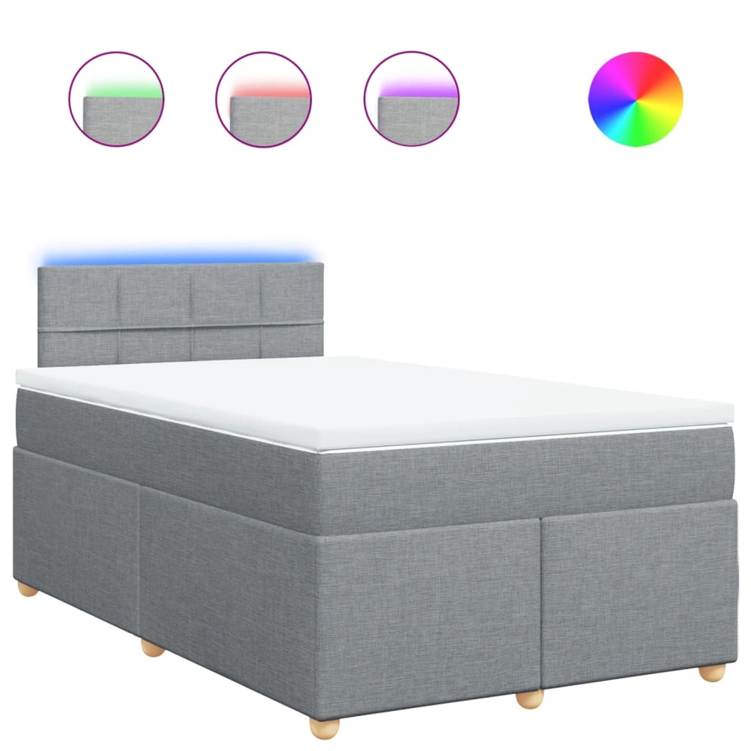 vidaXL Boxspringbett mit Matratze Hellgrau 120x200 cm Stoff 3288947 günstig online kaufen