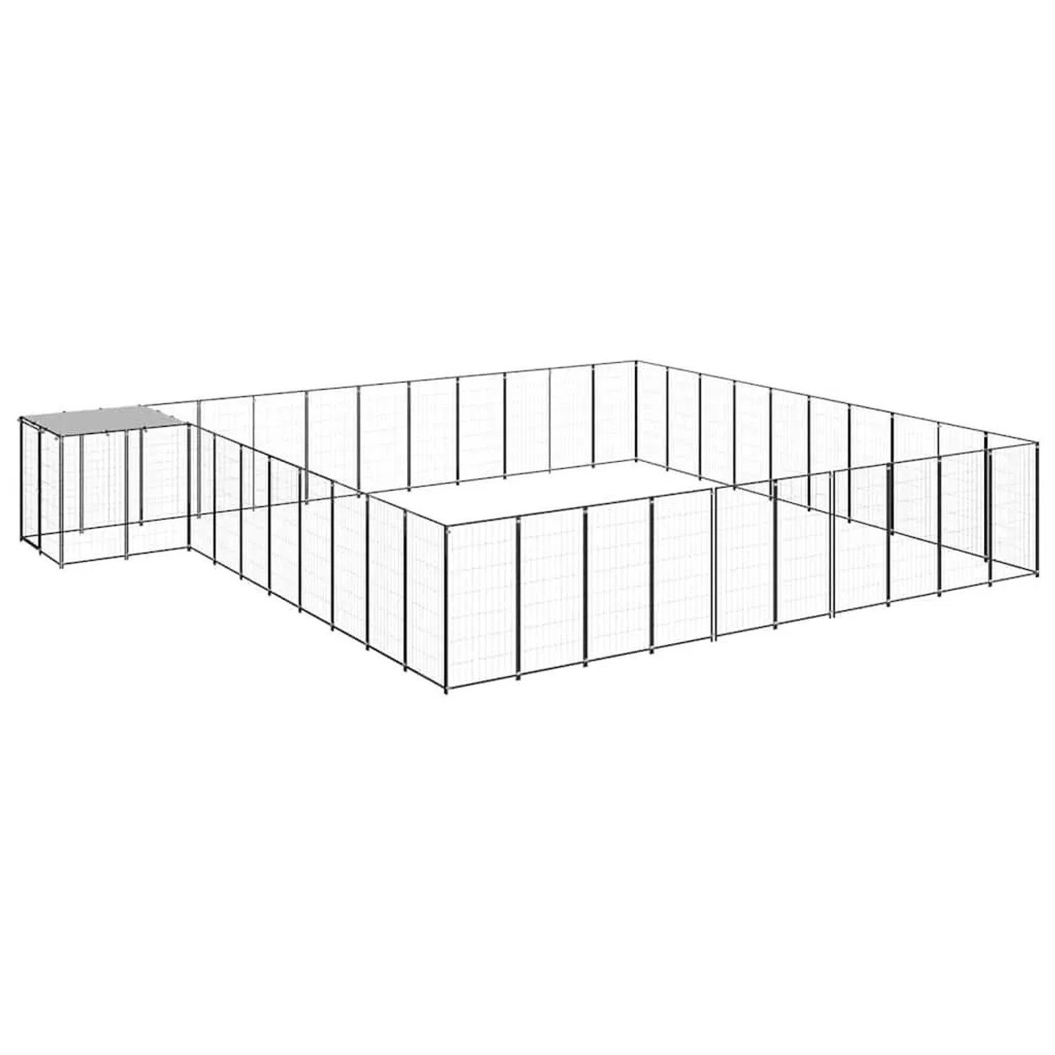 vidaXL Hundezwinger Schwarz 31,46 m² Stahl 3082241