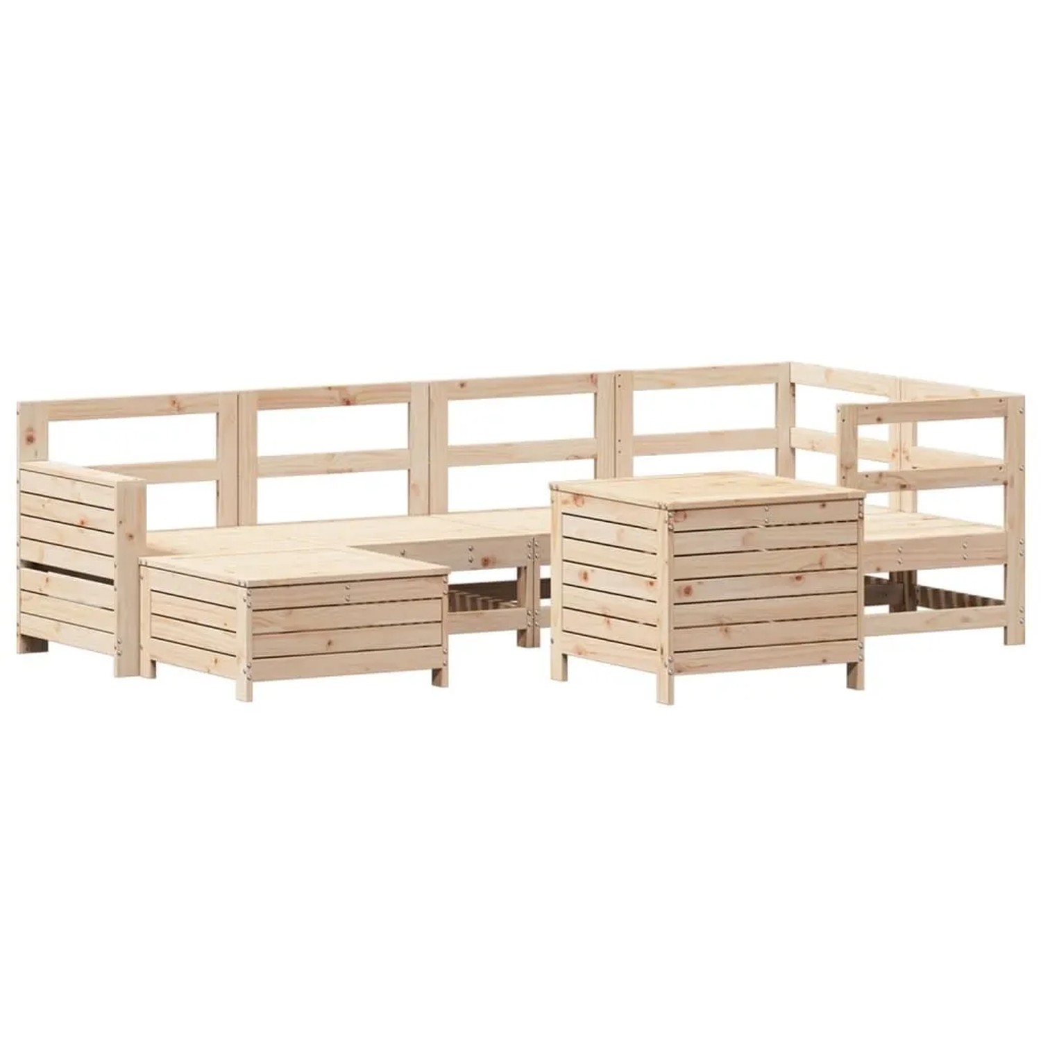 vidaXL 7 Tlg Garten-Sofagarnitur Massivholz Kiefer 3250968