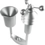 Silberner Homematic IP Wettersensor plus mit Regenmesser und Windmesser für die Hausautomation.