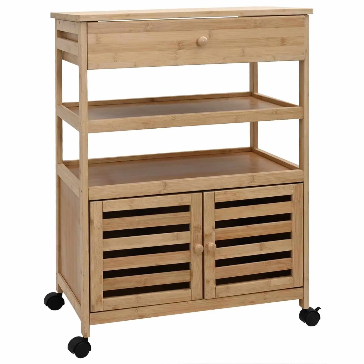 vidaXL Küchenwagen mit Rädern Natur 59,5 x 36 x 82 cm Bambus 42028295